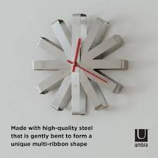 Umbra Ribbon Wall Clock Steel