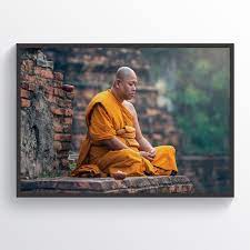 Buddhist Monk Poster Meditation Zen