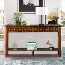 console sofa table with 4 drawers 58