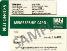 Press And Membership Cards National Union Of Journalists