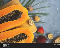 Image of closeup shot of papaya seeds