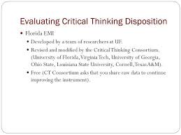 Critical thinking disposition self rating form         