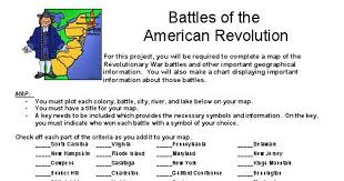 Revolutionary Battle Chart And Map Rubric Doc