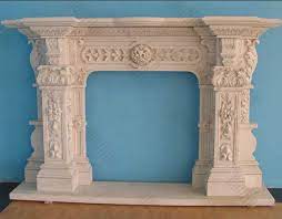 Custom Made Ornate Marble Fireplace