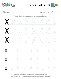 printable tracing letter x worksheet