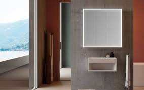 A trio of mirrored doors. Fleurco Halo Tri View Led Medicine Cabinet Bliss Bath And Kitchen