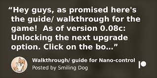 Nano control walkthrough