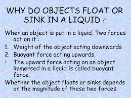 do objects float or sink in a liquid
