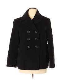 Details About St Johns Bay Women Black Wool Coat Xl Petite