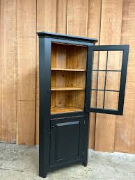 small gl door corner cabinet in