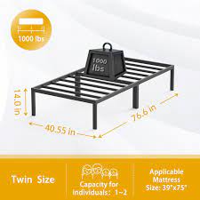 twin size metal platform bed frame