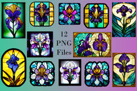 Iris Flower Stained Glass