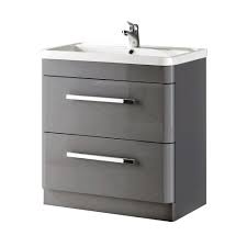 Great savings & free delivery / collection on many items. Crystal 800mm Grey Gloss Floor Standing Vanity Unit Basin