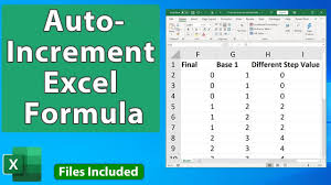 auto increment excel formula after so
