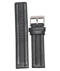 Kolet 20mm Parallel Leather Watch Strap Black 20mm Size Chart Provided In 3rd Image Pack Of 1pc