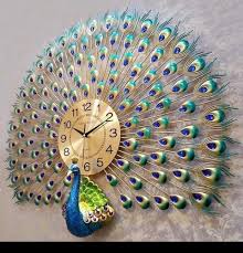 Peacock Wall Clock Size 30 Inch