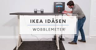 My old desk is in a corner between a door and a bookshelf, and the smallest bekant table is 20 centimeters too wide. Wobblemeter Stability Testing For Ikea Idasen Standing Desk