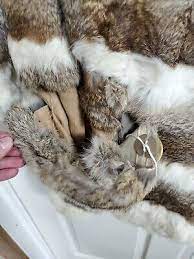Vtg Handmade Genuine Rabbit Fur Coat