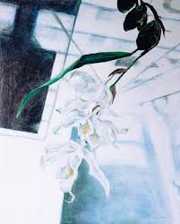 White Orchid In A Greenhouse Painting
