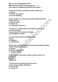 are you best friends esl worksheet