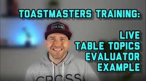 table topics evaluation at toastmasters