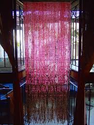 best door bead curtain pink acrylic