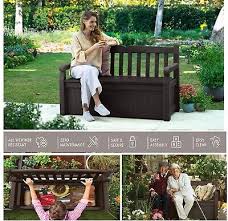 Garden Bench Deck Box 70 Gallon All