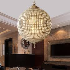 Small Globe Crystal Brass Chandelier Antique Sphere Copper Hanging Lights 1 Light Luxury Bronze Kitchen Dining Room Chandeliers Chandeliers Aliexpress