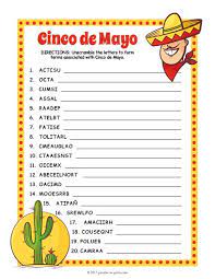 Get the scoop on what this festive mexican holiday is all about and your kids excited to celebrate with these cinco de mayo facts. Free Printable Cinco De Mayo Word Scramble In 2021 Cinco De Mayo Cinco De Mayo Crafts Cinco De Mayo Activities