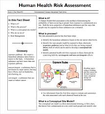 Free 9 Sample Health Risk Assessments In Pdf