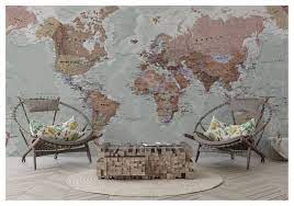 Classic World Map Stylish Wall Mural