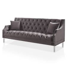 Gray Nailhead Trim Sofa Set