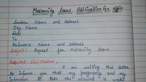 maternity leave application for office