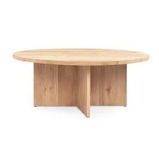 Round Natural Wood Coffee Table Look