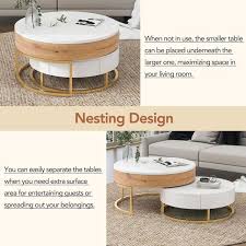 Natural Round Lift Top Mdf Coffee Table