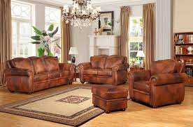 arizona brown leather living room set
