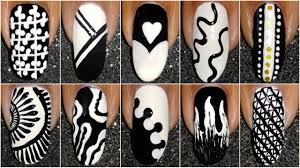 easy black and white nail art ideas for