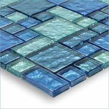 Iridescent Clear Glass Pool Tile Aqua