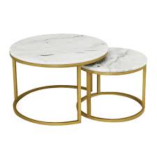 Smith Marble Nesting Coffee Table Set