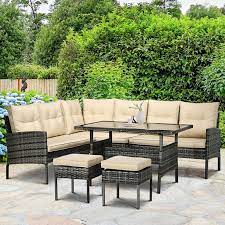 Outsunny 6 Pcs Outdoor Patio Dining