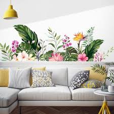 Monstera Wall Sticker And Flower Wall