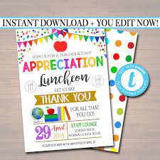 We hunt for all the latest free stuff from big brands (so you don't have to!) Teacher Staff Appreciation Week Breakfast Or Luncheon Printable Invitation Staff Appreciation Week Teacher Appreciation Teacher Appreciation Luncheon