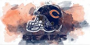 Chicago Bears Glass Wall Art Watercolor
