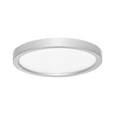 Slim Disk Round Smdl 5 5 In Nickel Recessed Integrated Led Trim Kit Surface Mount Ceiling Light 3000k Warm White