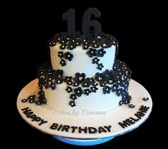 It's so sweet, let's not get diabetes. Black And White 16th Birthday Cake Cakecentral Com