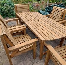 6 Seater Solid Wood Garden Furniture