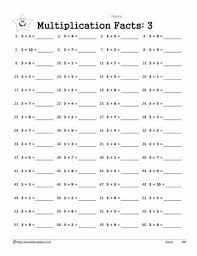 3 times tables worksheets