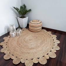 handwoven braided jute round carpet