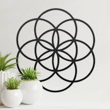 Black Seed Of Life Steel Wall Art