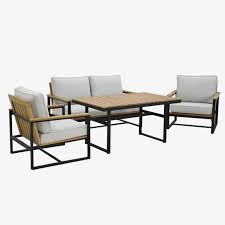 Double Lounge And Mid Height Table Set